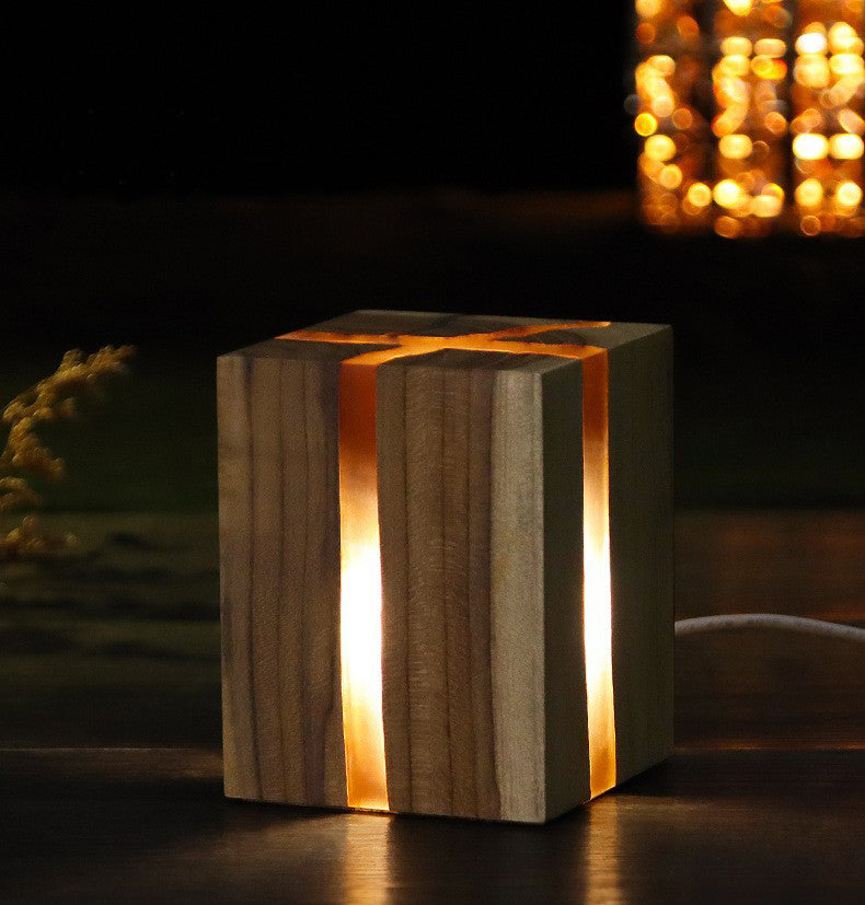 Nordic Crack LED Wooden Lamp