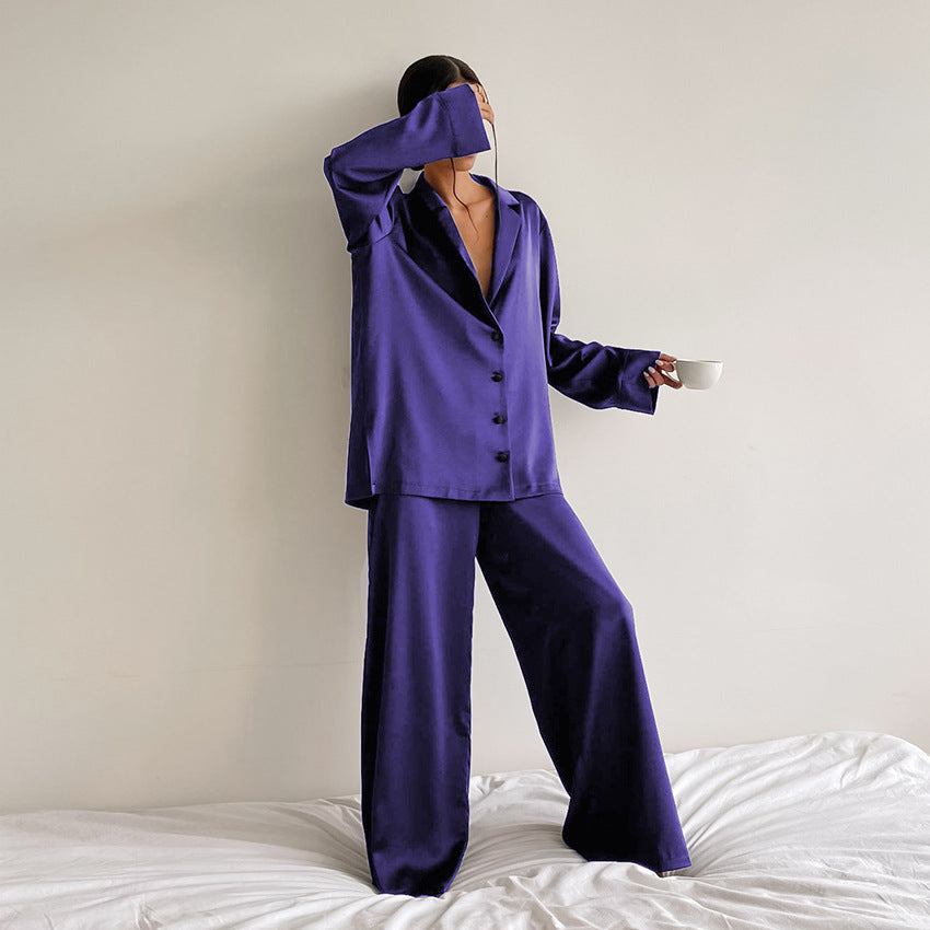 Silky Two-Piece Lounge Pajama Set